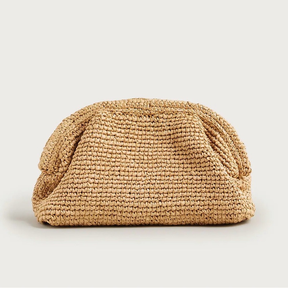 J. Crew Woven Straw Clutch in Natural